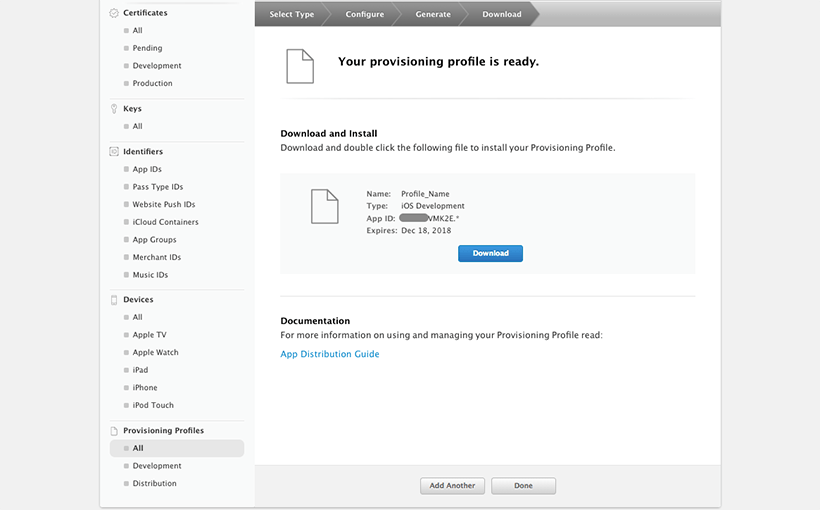 Download Provisioning Profile